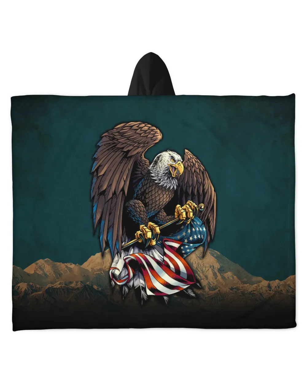American Eagle Hooded Sherpa Blanket