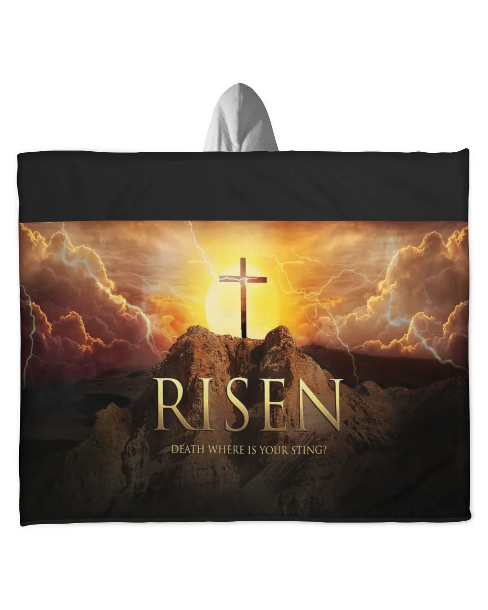 Risen Death Where is Your Sting? Hooded Blanket