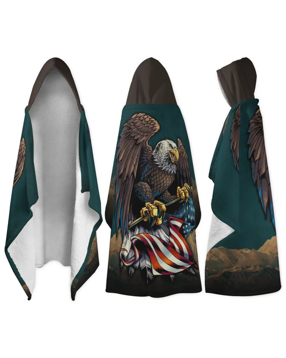 American Eagle Hooded Sherpa Blanket