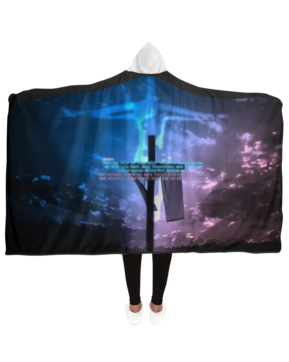 Cross Jesus Hooded Blanket