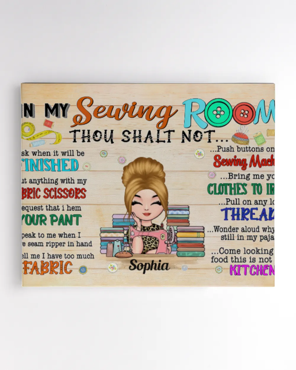 In My Sewing Room - Personalized Poster-Wrapped Canvas - Gifts For Mom, Gifts Idea For Mom, Mother's Day Gift