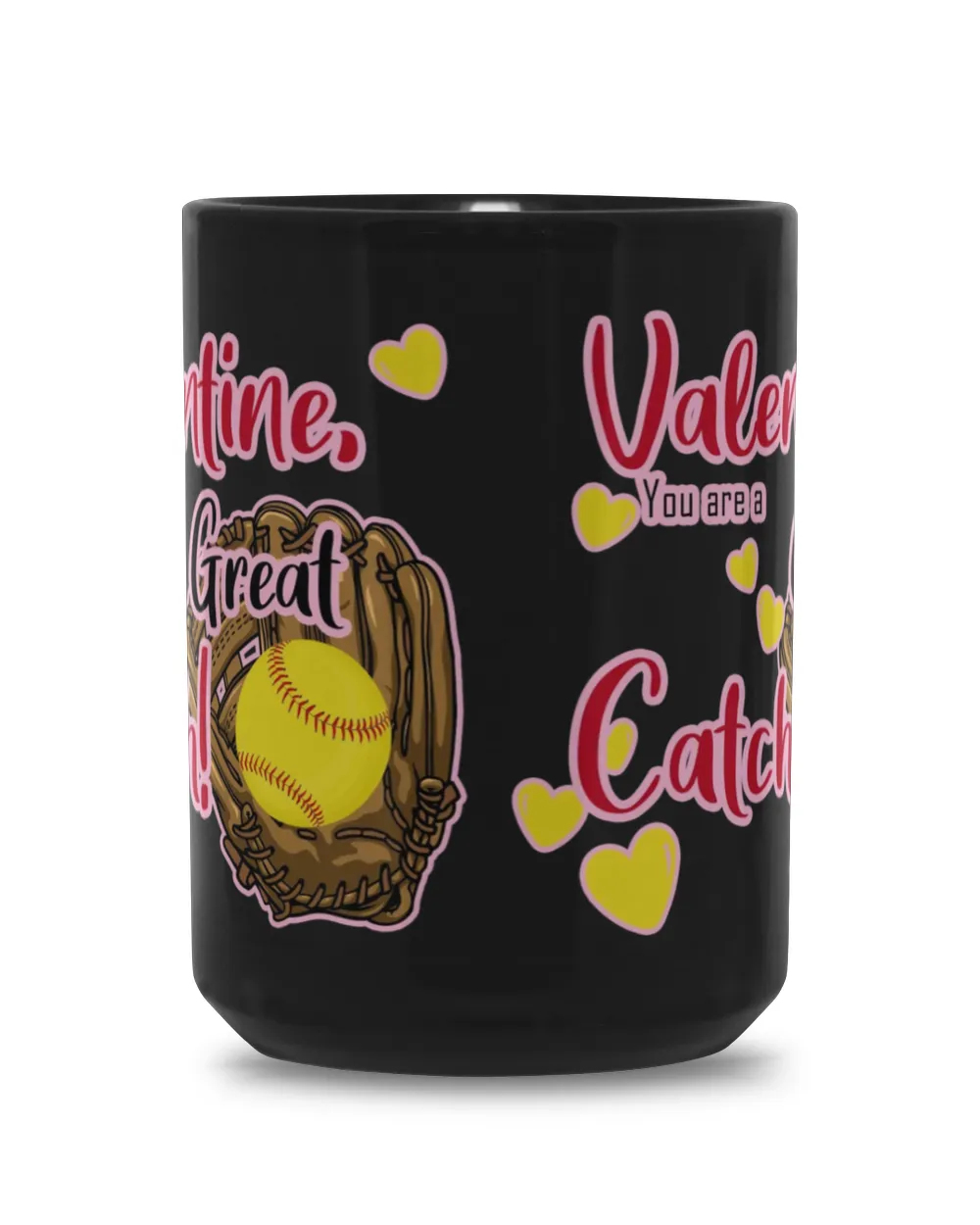 Valentine Mug- For Softball Lovers- Softball Mug Gifts Black Mug 15oz black 15oz