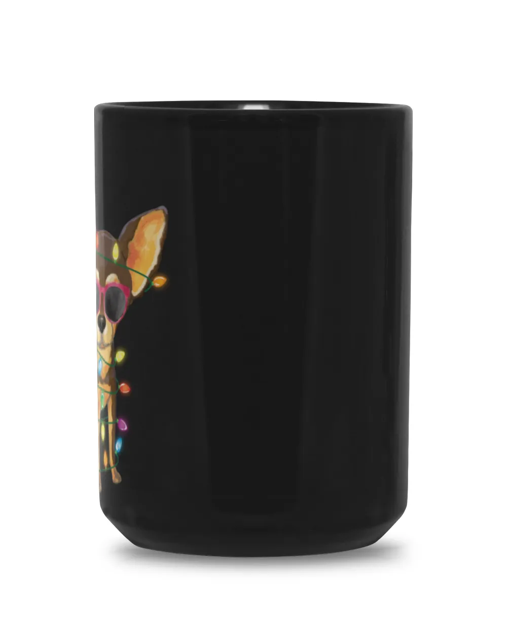 Chihuahua Christmas Tree Lights Dog Mom Dad Xmas Black Mug 15oz black 15oz