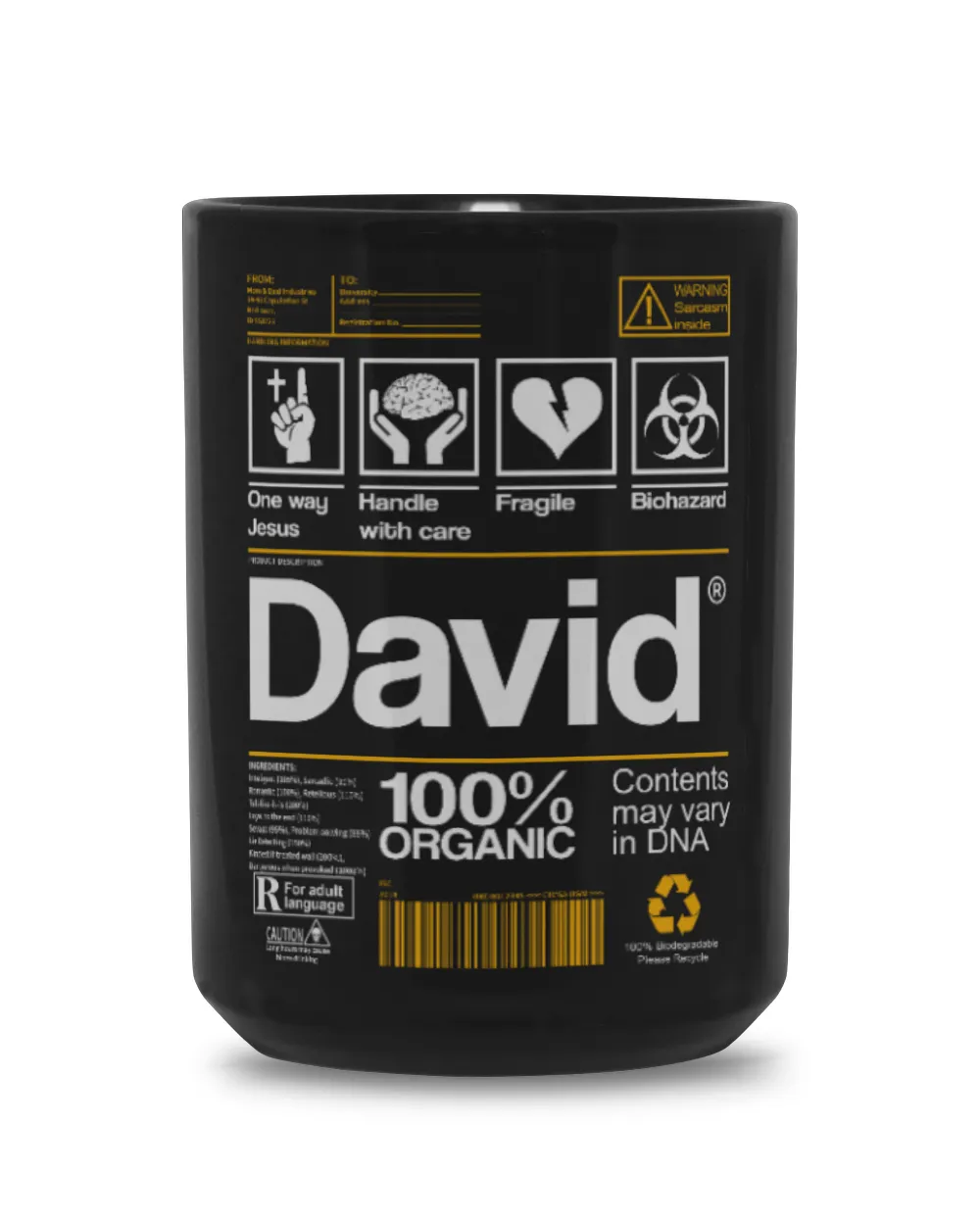 Fbus01603 David H52 Black Mug 15oz black 15oz