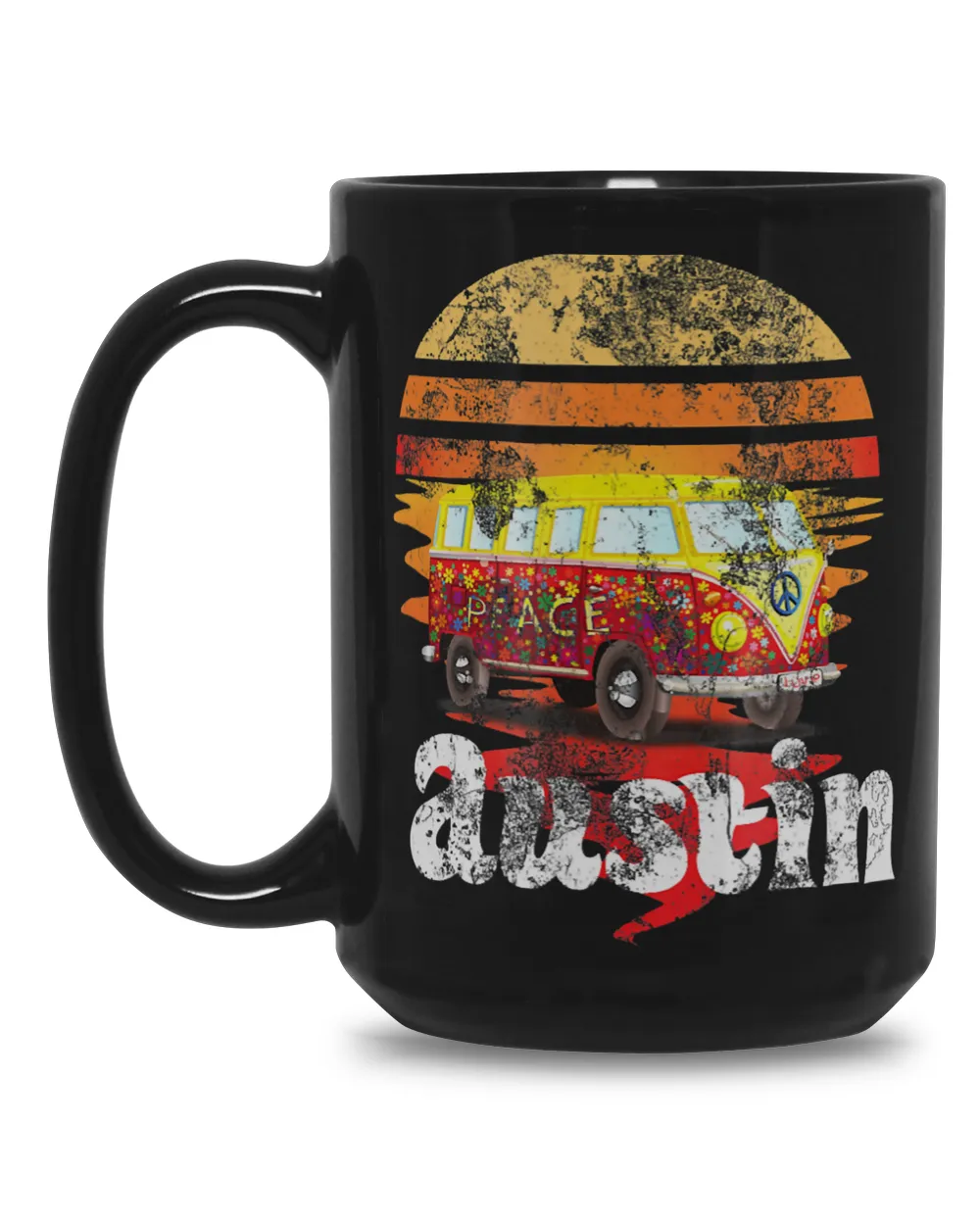 Austin Texas Hippie Van Road Trip Tshirt Grunge Austin Tee