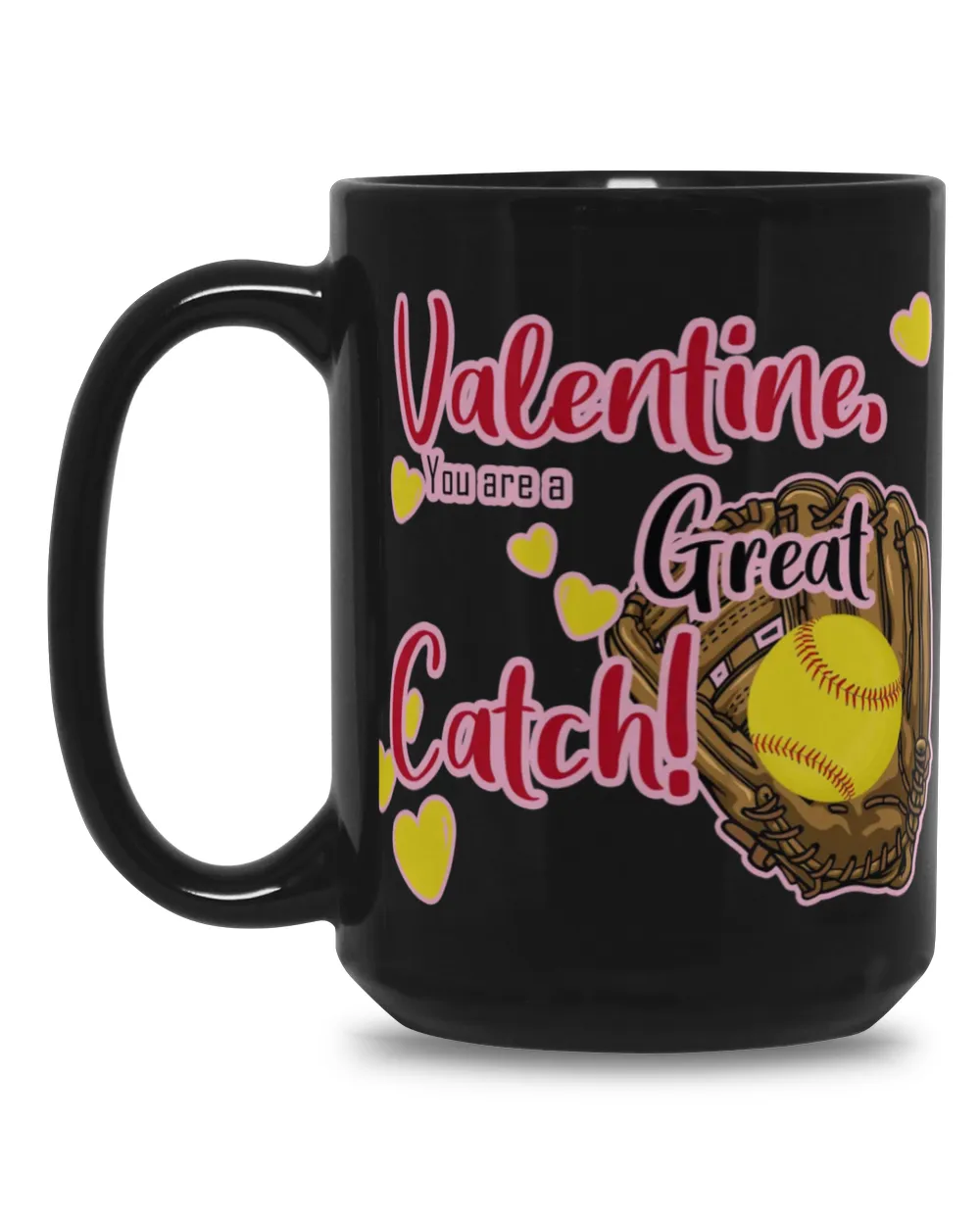 Valentine Mug- For Softball Lovers- Softball Mug Gifts Black Mug 15oz black 15oz