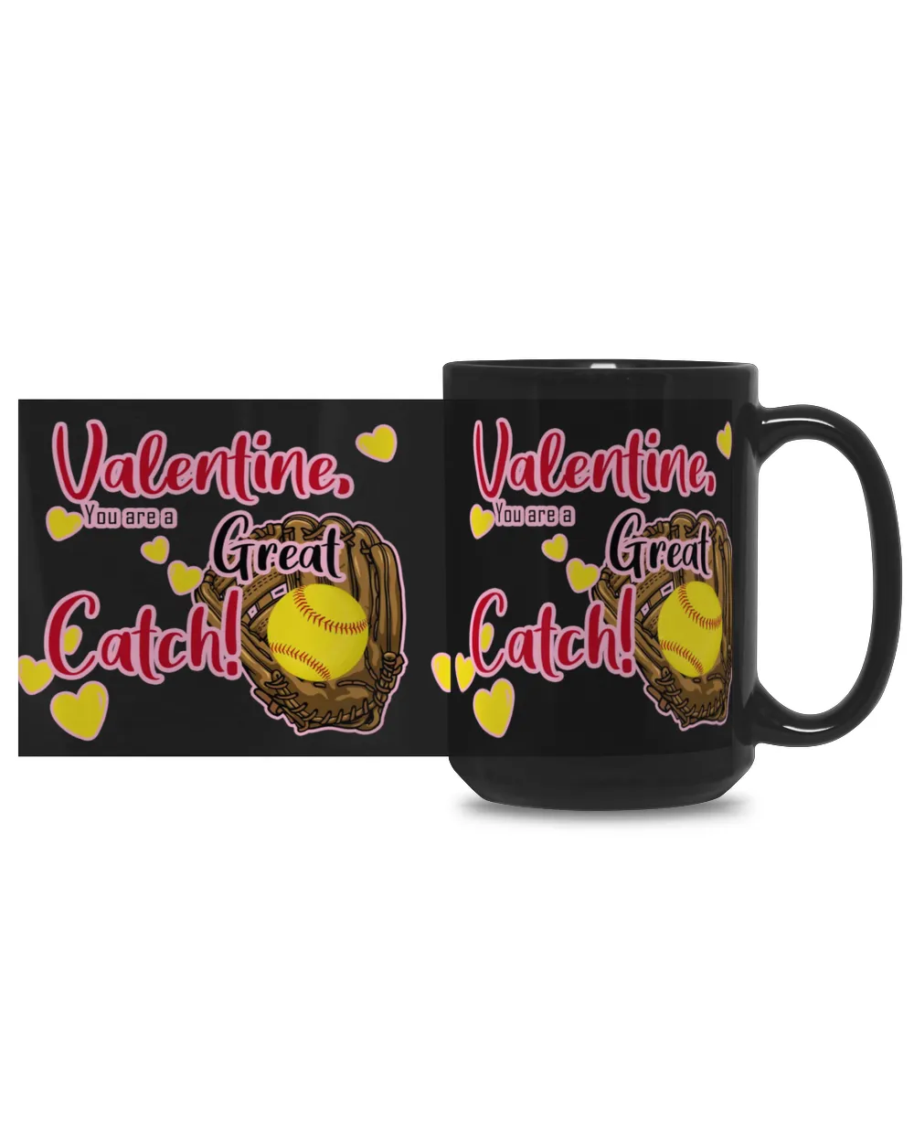 Valentine Mug- For Softball Lovers- Softball Mug Gifts Black Mug 15oz black 15oz