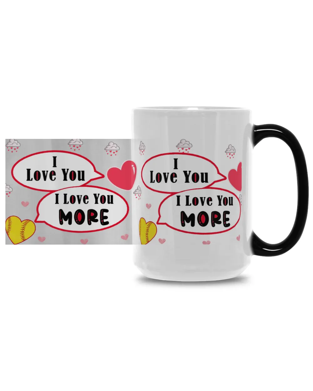 Valentine Mug- For Softball Lovers- Softball Mug Gifts Magic Mug 15oz white 15oz