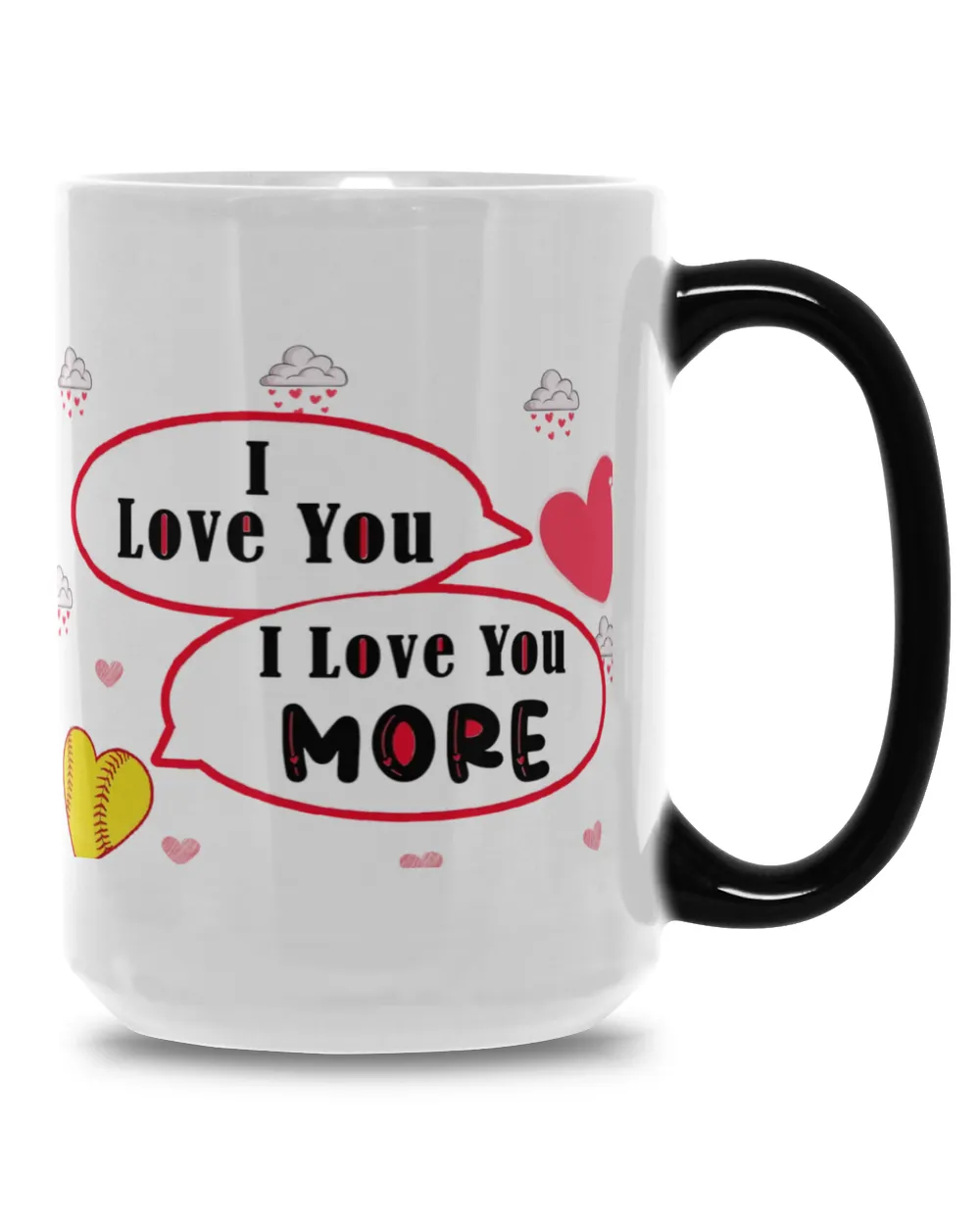 Valentine Mug- For Softball Lovers- Softball Mug Gifts Magic Mug 15oz white 15oz