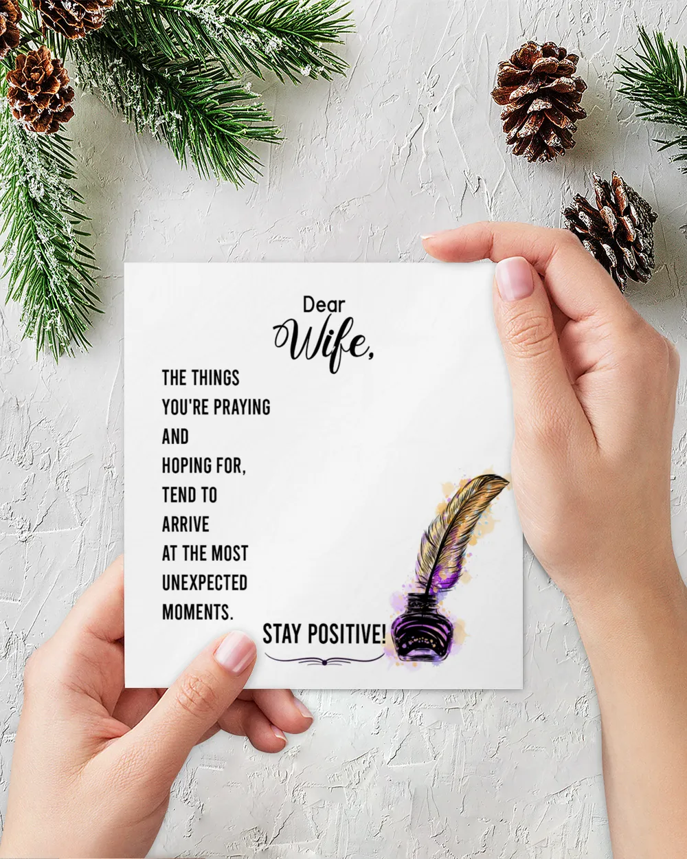 To my wife-Stay positive Love Knot Silver Necklace no-gift-wrap standard-box