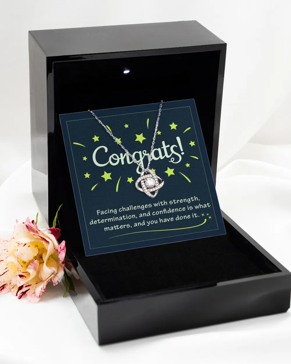 Congrats - Gift For Success - Wishing Message Card - Jewelry Gifts For Graduate, Work Anniversary, Good Result, Birthday, Job Promotion, Business, Carrier etc - Best Gift For Her or Him