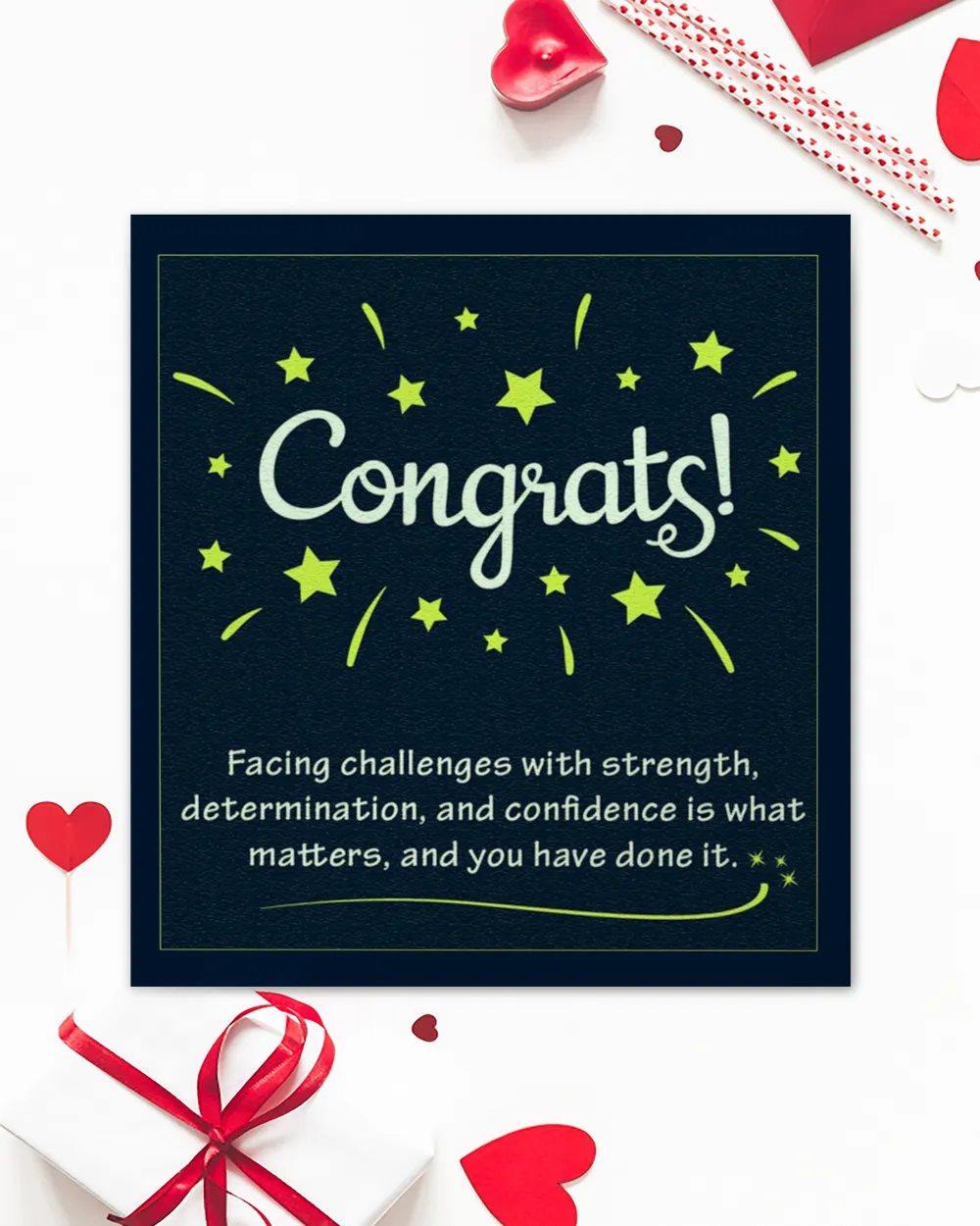 Congrats - Gift For Success - Wishing Message Card - Jewelry Gifts For Graduate, Work Anniversary, Good Result, Birthday, Job Promotion, Business, Carrier etc - Best Gift For Her or Him