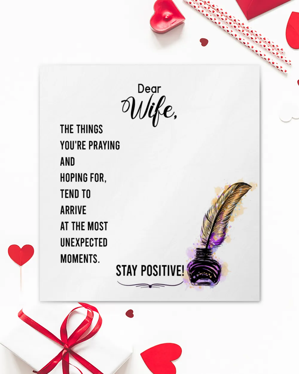 To my wife-Stay positive Love Knot Silver Necklace no-gift-wrap standard-box