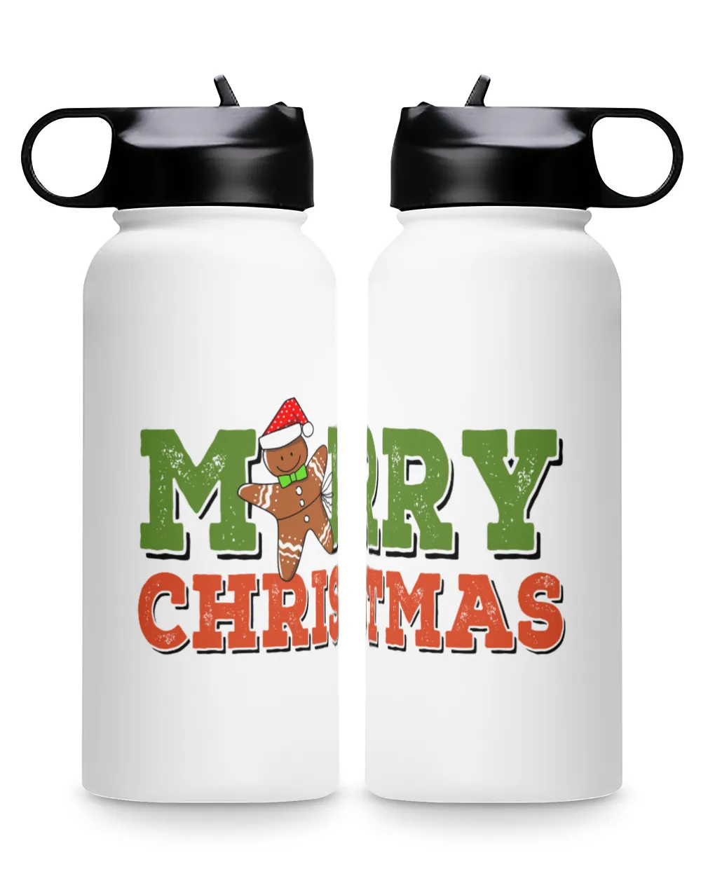 Christmas Cowboy Gingerbread Sublimation Premium Water Bottle