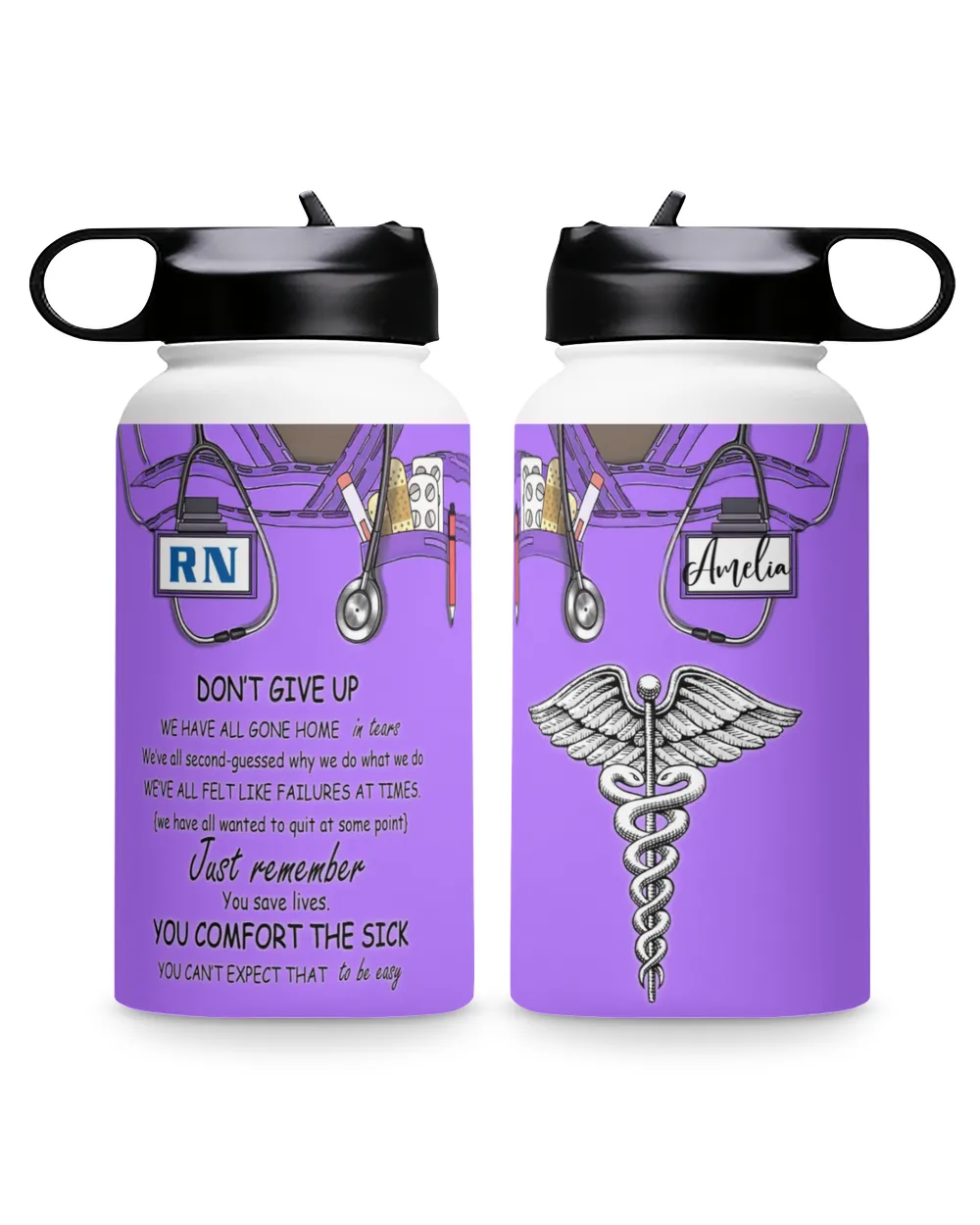 Personalized Custom Nurse Purple Tumbler