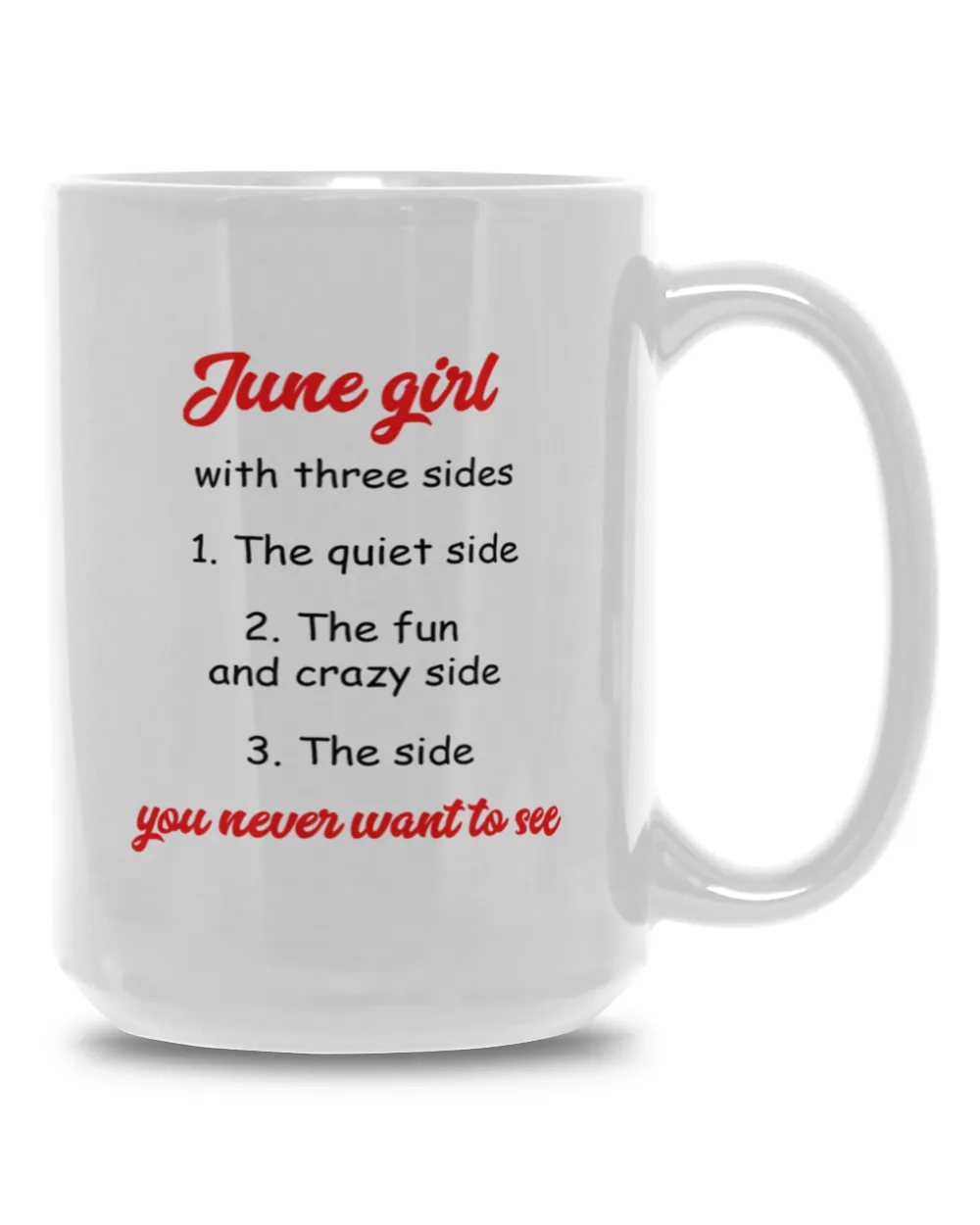 Grumpy Girl Coffee Custom Mug June Girl With Three Sides Personalized Gift