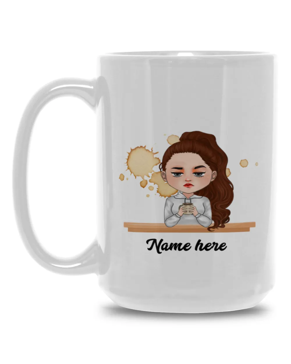 Grumpy Girl Coffee Custom Mug April Girl With Three Sides Personalized Gift