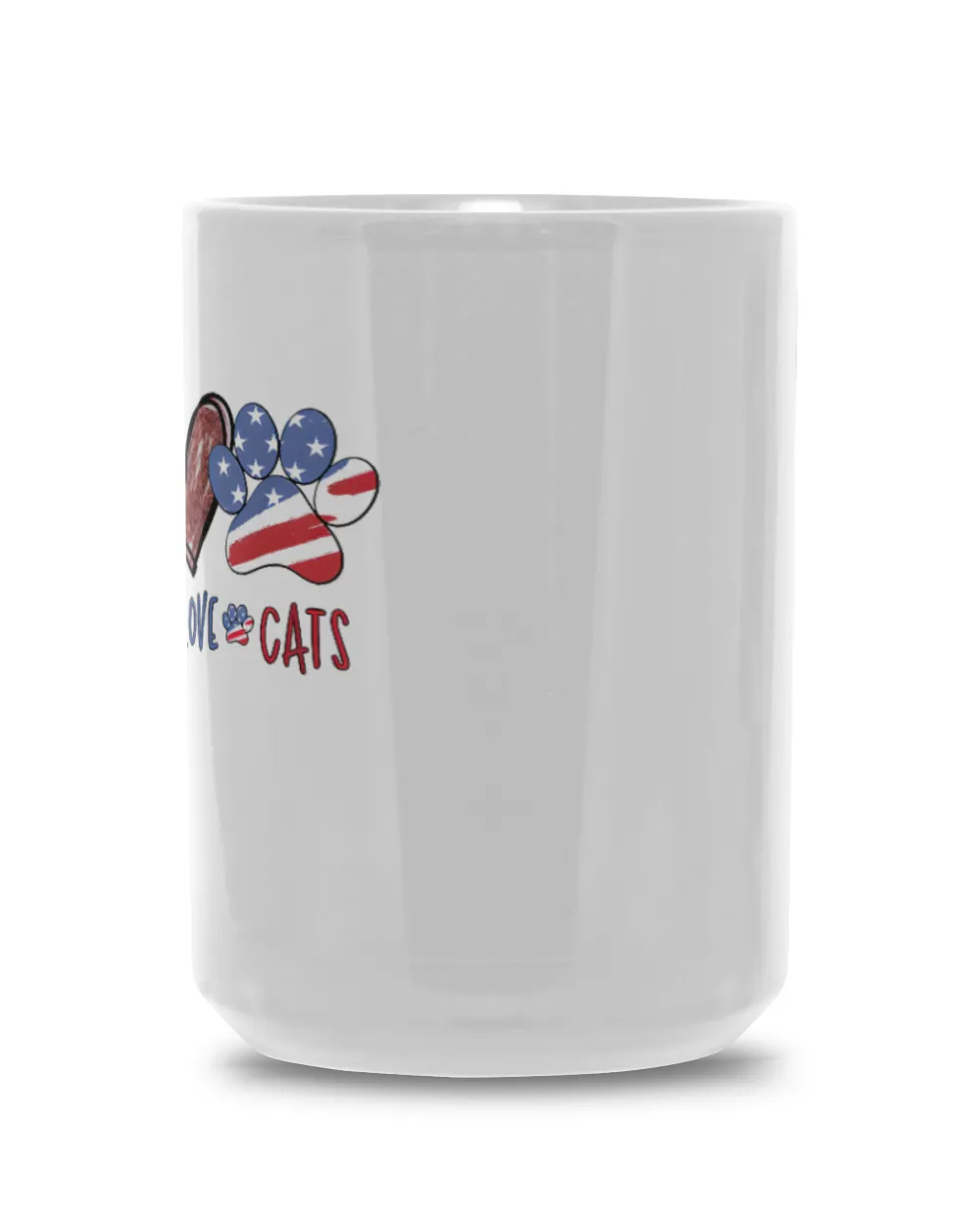 Peace love cats July 4th gifts Cat Lovers White Mug 15oz white 15oz