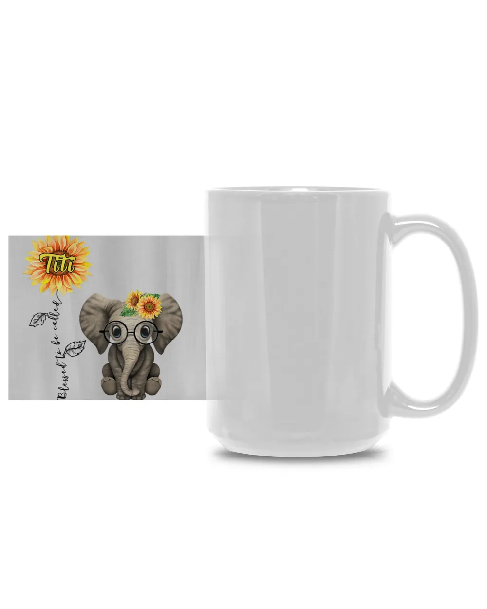 Blessed To Be Called Titi Hippie Elephant White Mug 15oz white 15oz