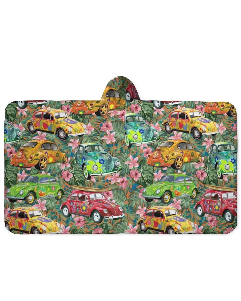 hoodie blanket jacket with beautiful Car, tree and flower pattern