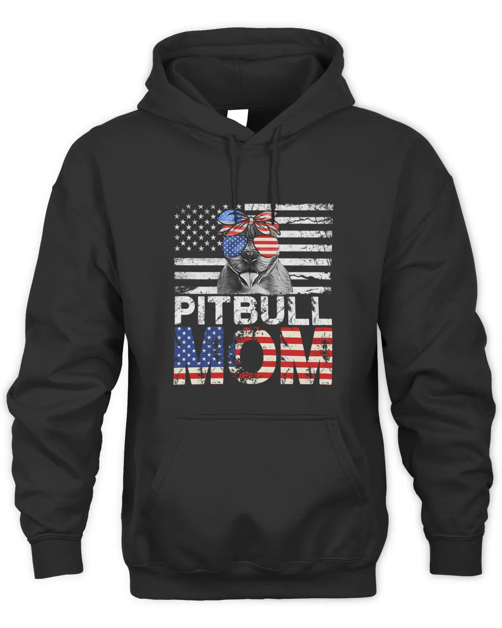 Womens Cool Pitbull Mom USA Flag Patriotic Mothers Day