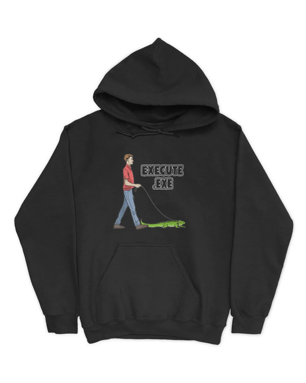 Lizard Lover Programmer Execute EXE Iguana Lizard Reptiles Unisex Premium Hoodie black s