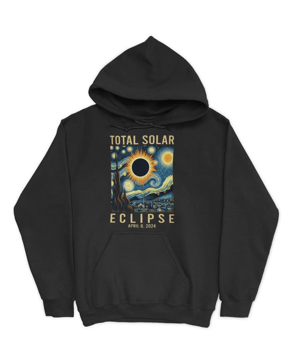 Van Gogh Starry Night Total Solar Eclipse April 8 2024 T-Shirt