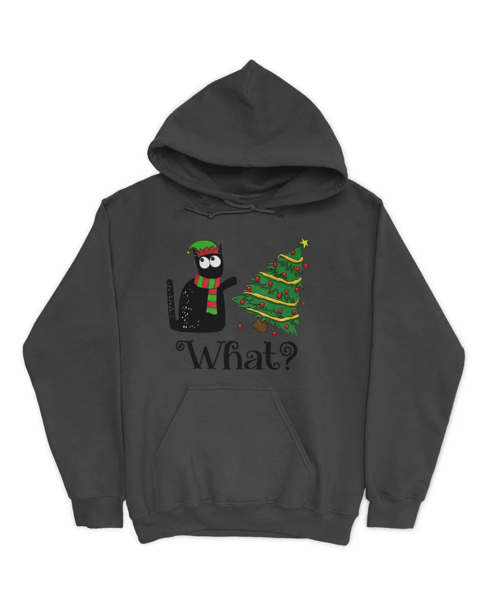 Black cat destroying Christmas tree - Funny black cat Christmas shirt QTCAT051222A29