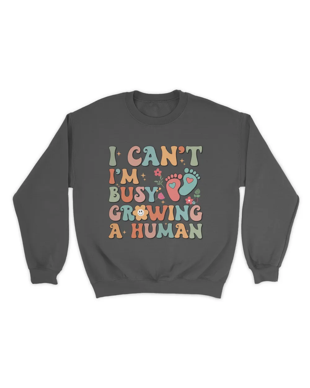 Groovy I Can_t I_m Busy Growing A Human For Pregnant Women T-Shirt