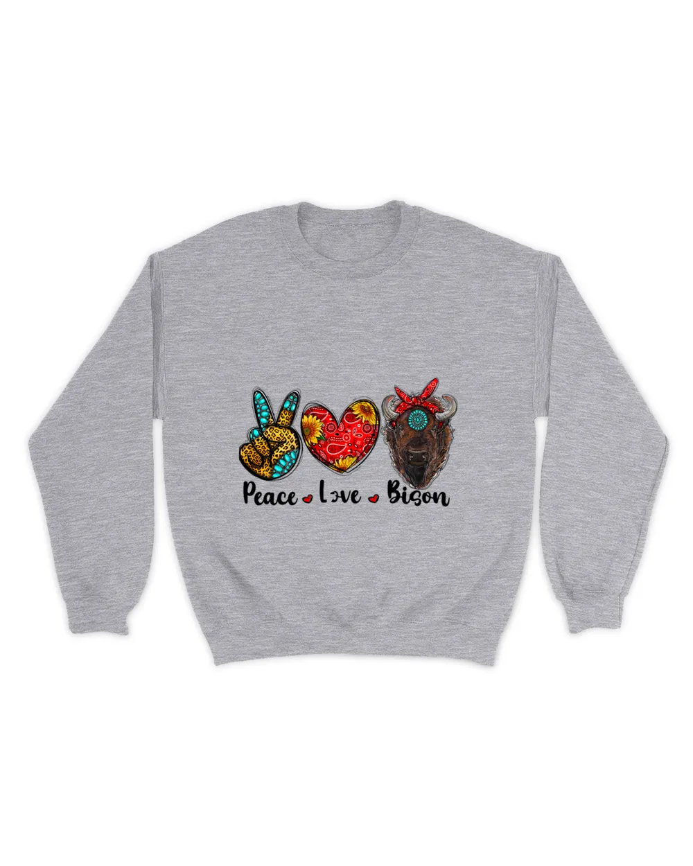 Western Leopard Turquoise Peace Love Bison