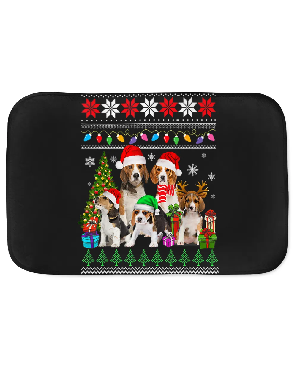 Funny Santa Beagle Christmas Tree Lights Ugly Puppies Beagle 183
