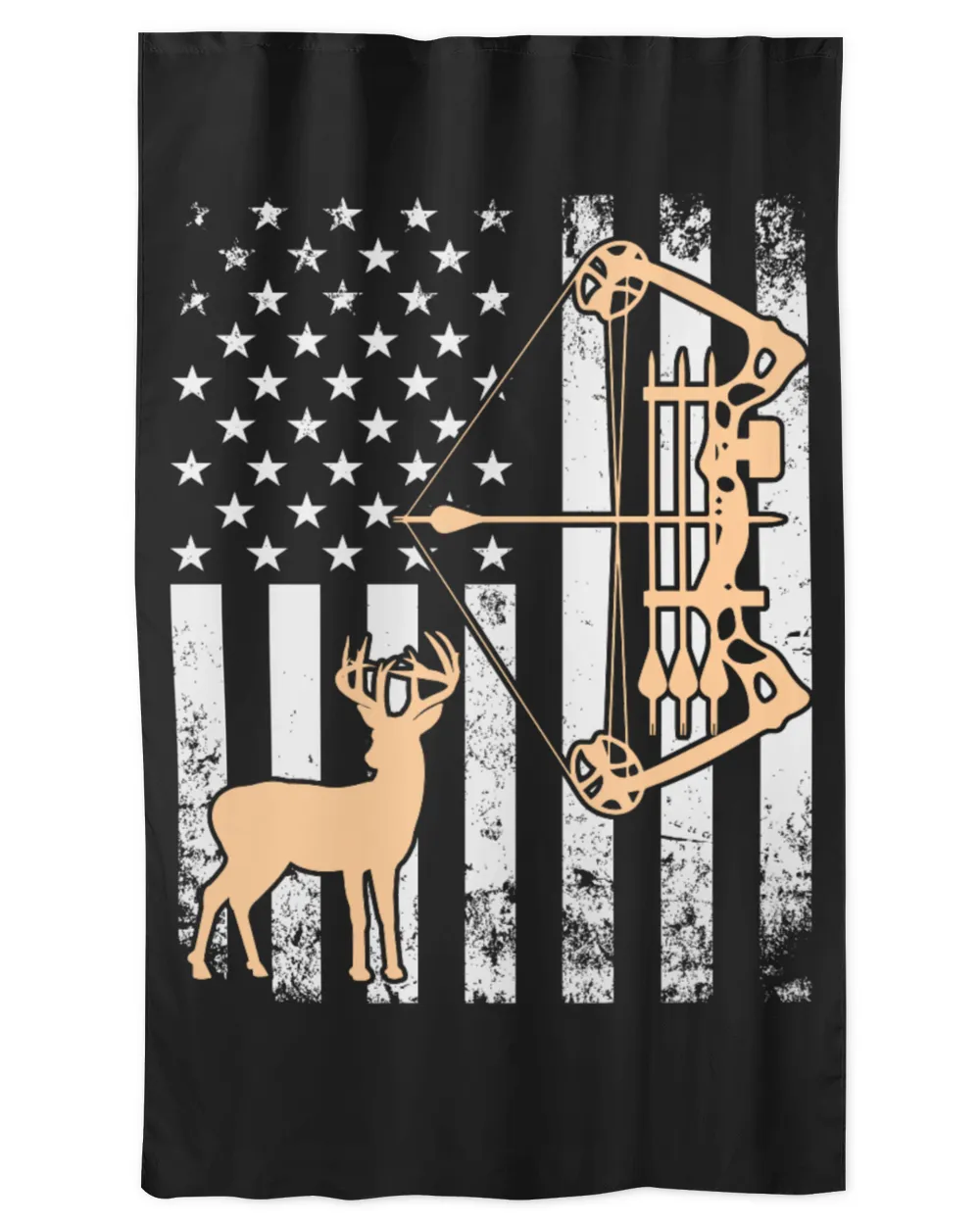 Deer Hunting Lovers US Flag Vintage Deer