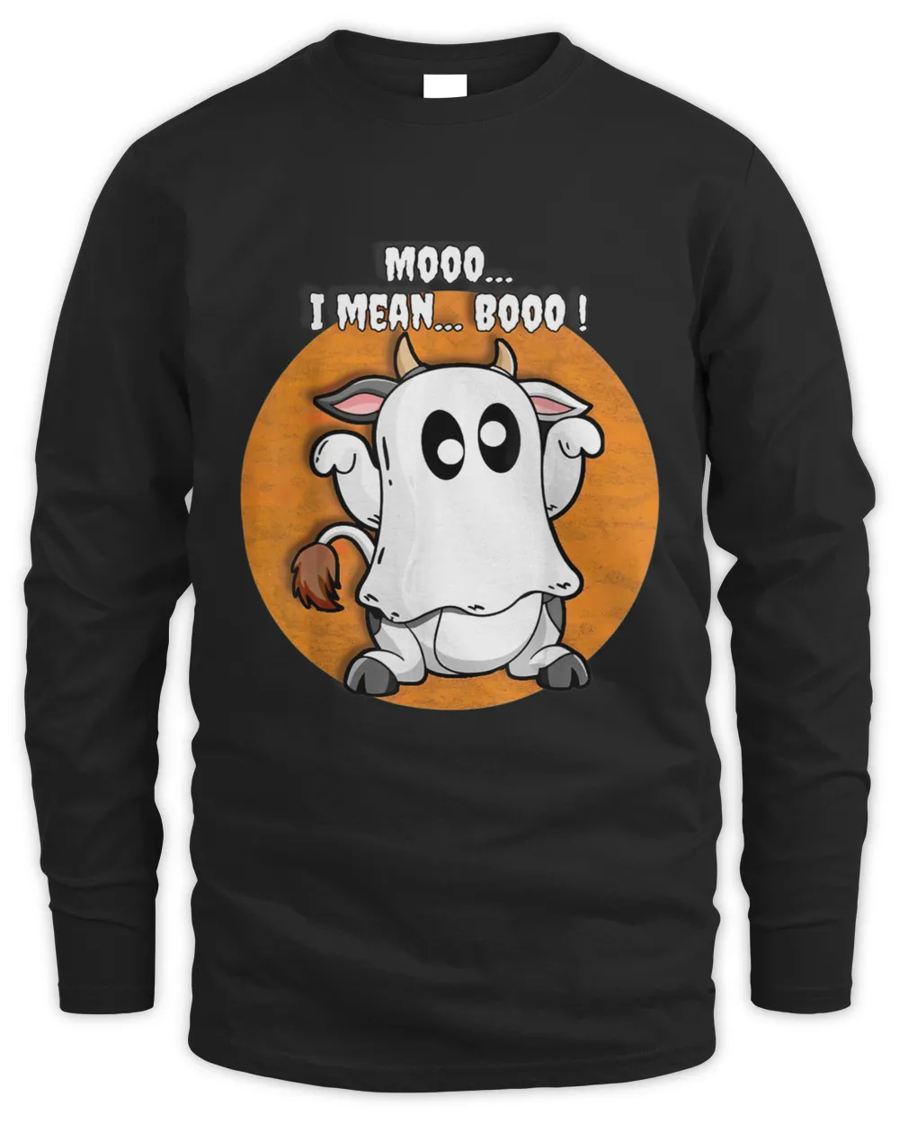 Ghost Cow Moo I Mean Boo Halloween T-Shirt
