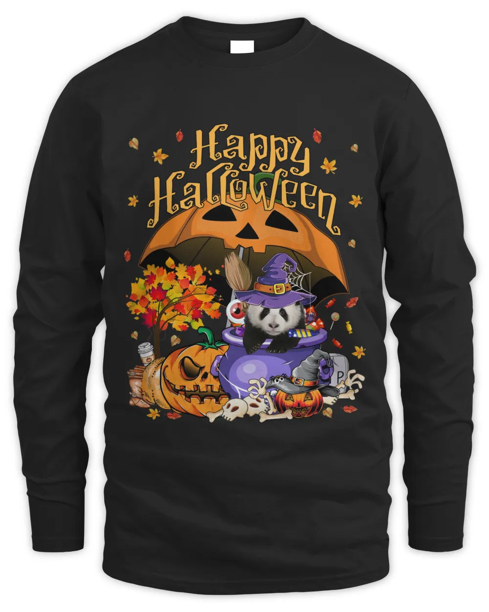 Halloween Autumn Witch Panda