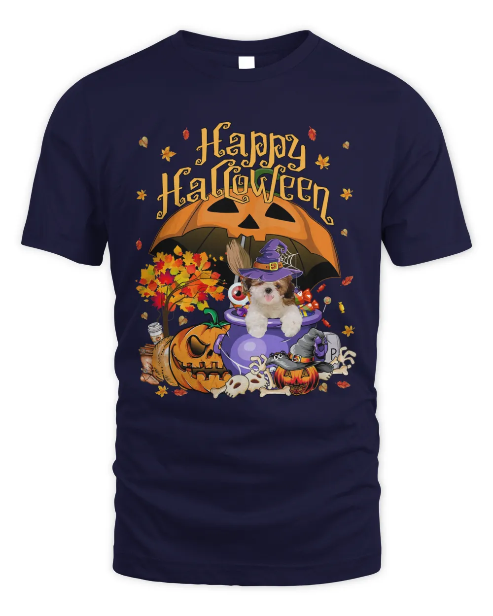 Halloween Autumn Witch Shih Tzu