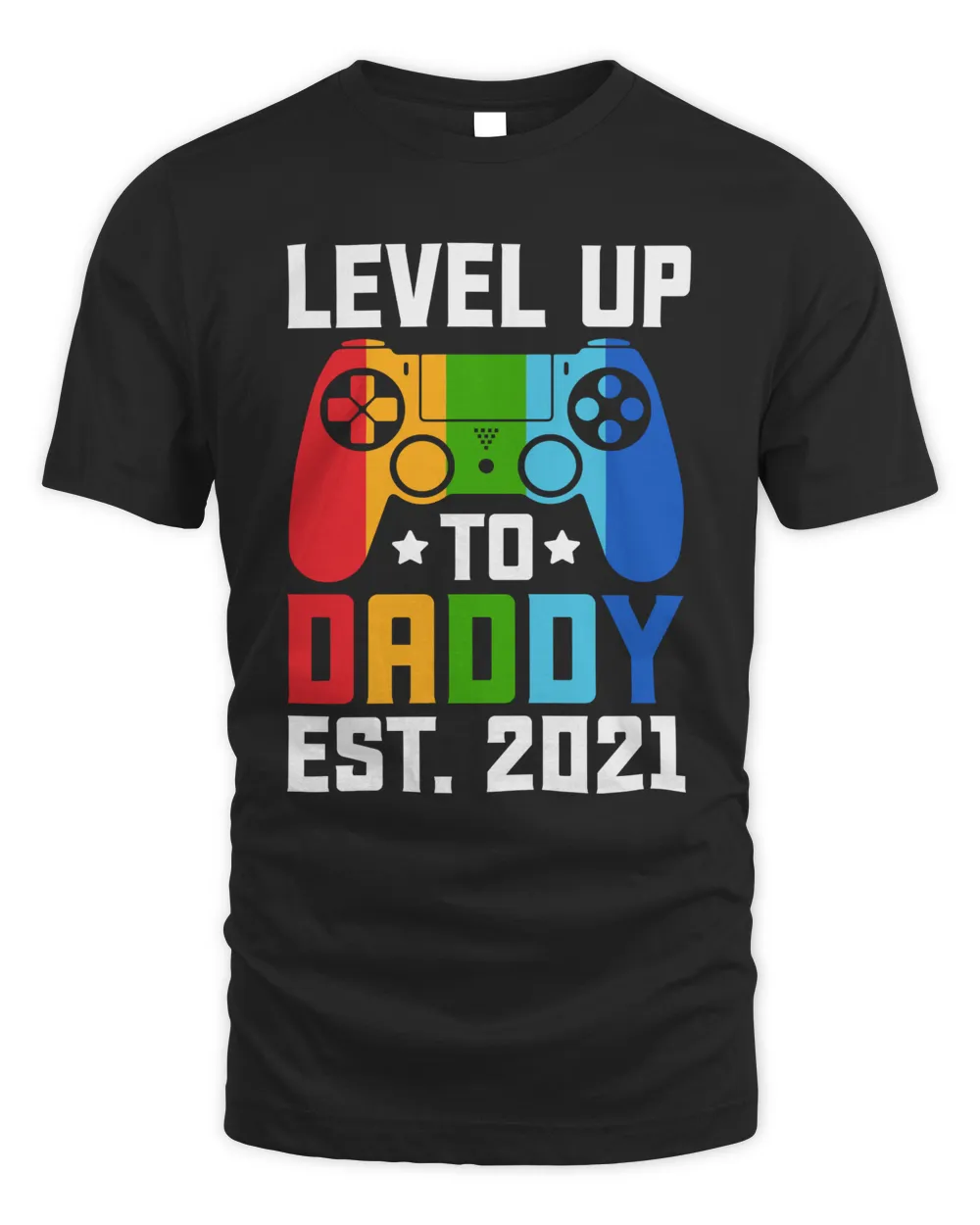 level up to daddy est. 2021 Men's Standard T-Shirt black s