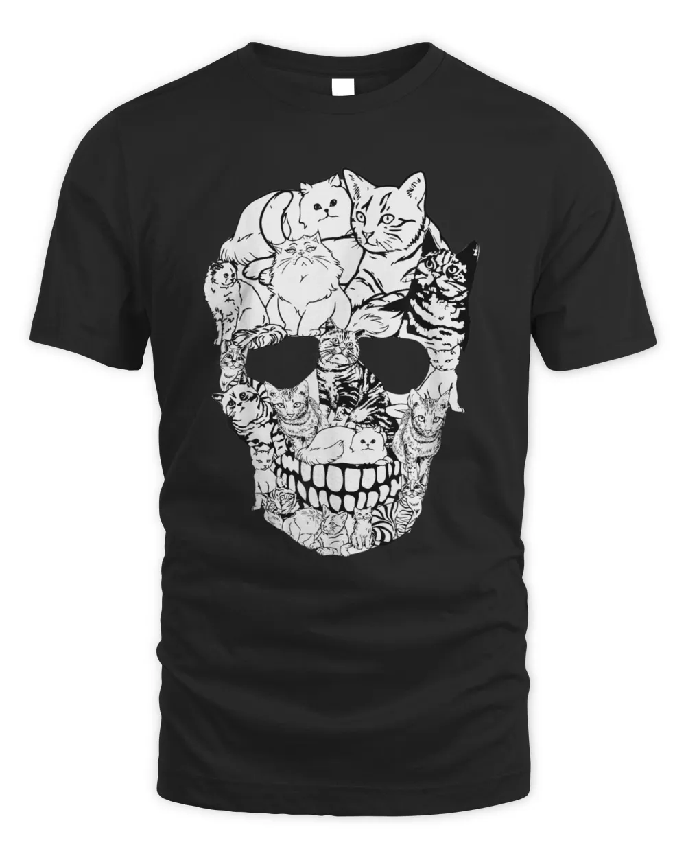 Halloween Costume Skull Cat T-Shirt Men's Standard T-Shirt black s