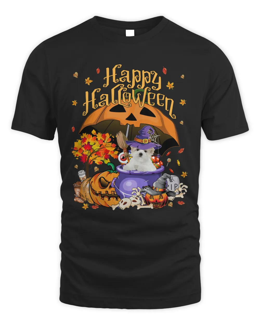 Halloween Autumn Witch Maltese