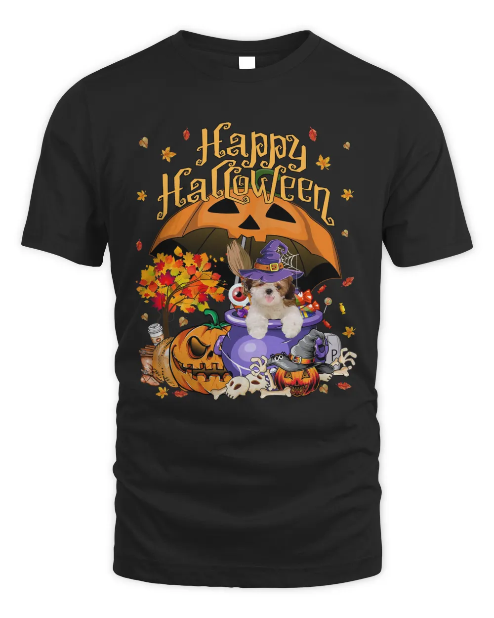 Halloween Autumn Witch Shih Tzu