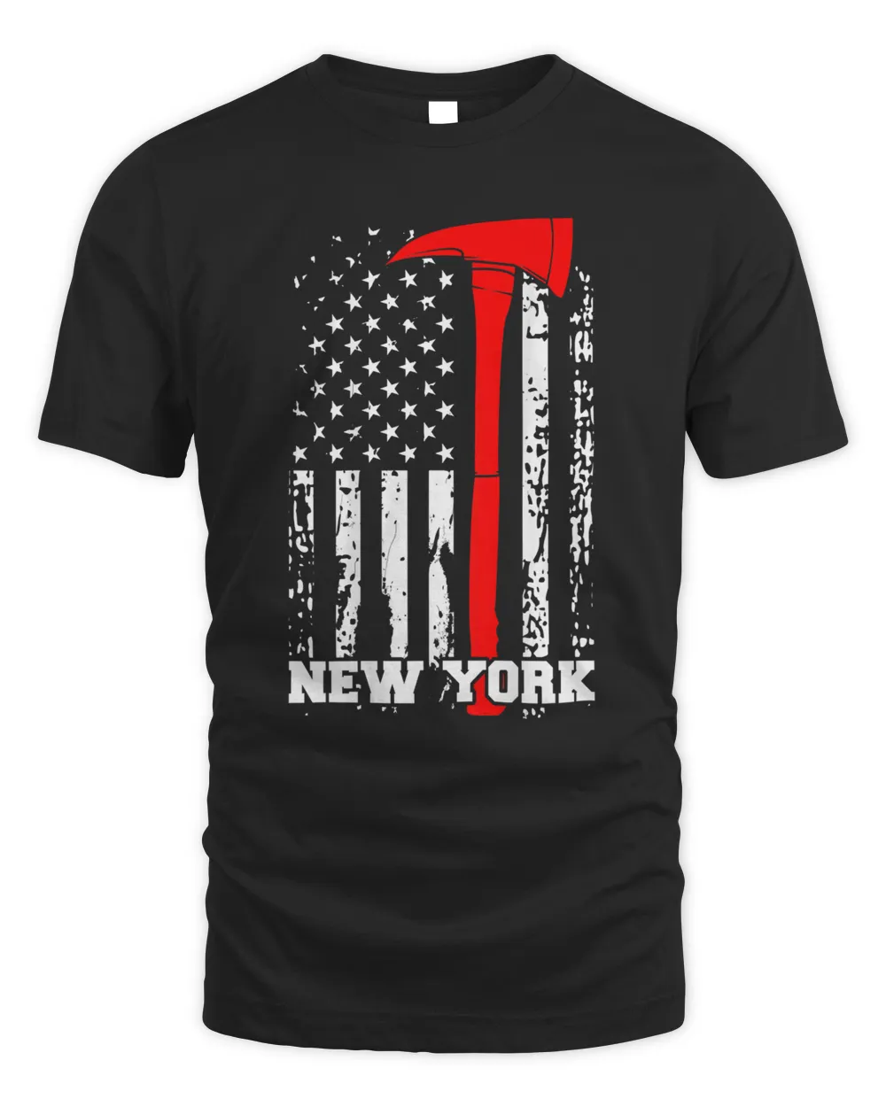New York Firefighter Shirt Fireman American Flag Gift T-Shirt