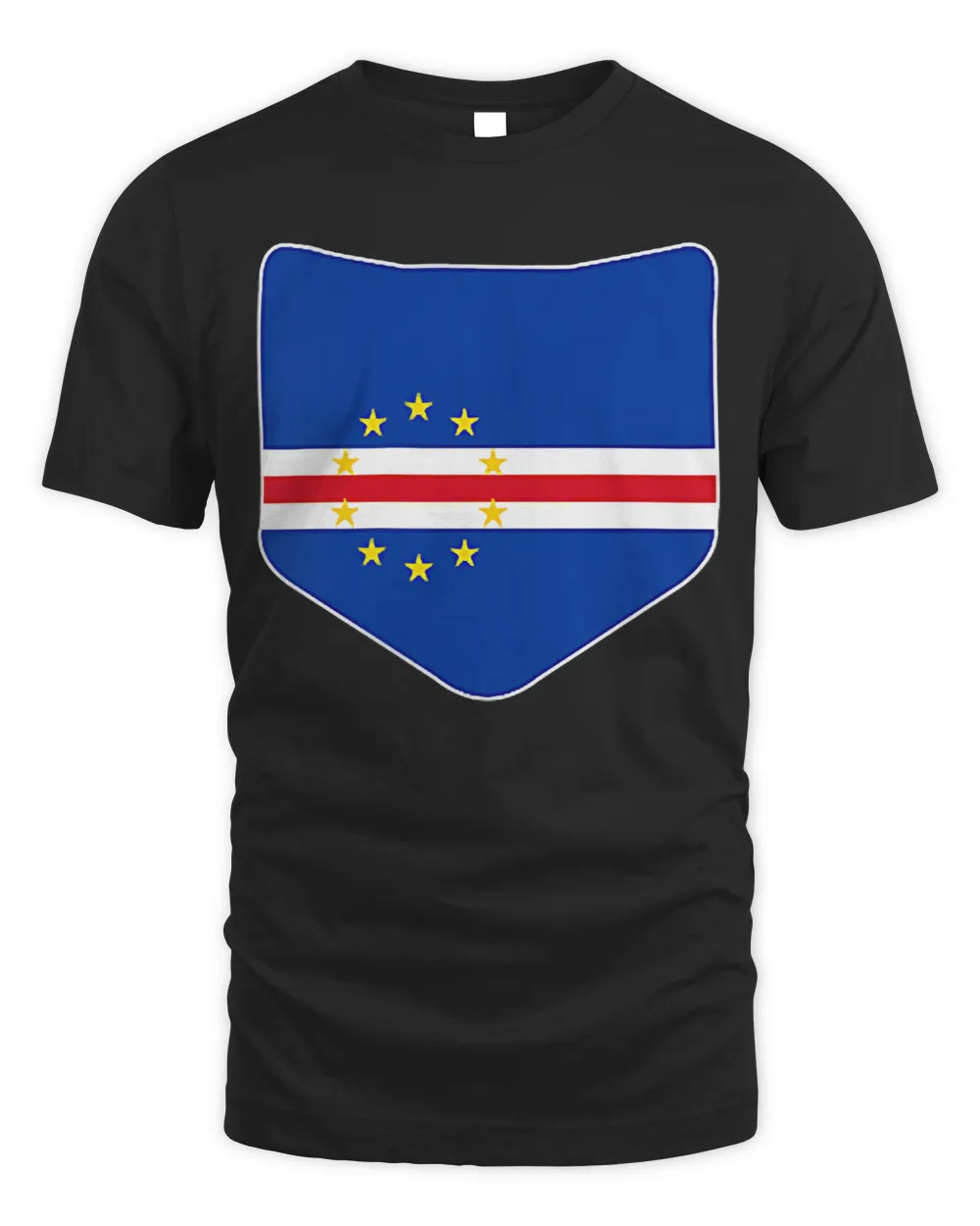 Cape Verde Flag with Printed Cape Verdian Flag Pocket T-Shirt