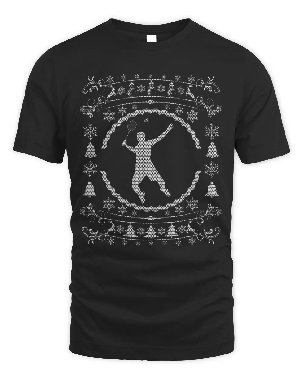 Ugly Christmas Style Badminton Funny Xmas T-Shirt