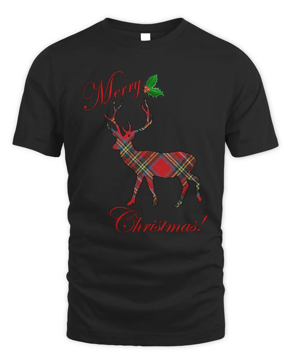 Deer Vintage Design Plaid Pattern Deer Merry Christmas 361