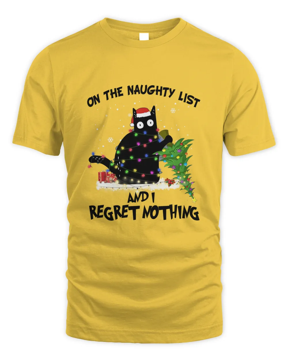 Black Cat On The Naughty List And I Regret Nothing Kitty Kitten