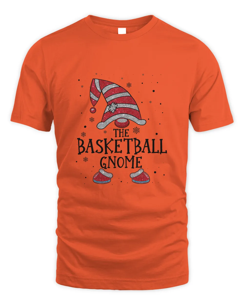 BASKETBALL Gnome Buffalo Plaid Matching Christmas Pajama T-Shirt