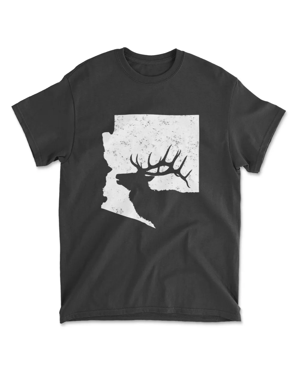 Arizona Elk Hunting Shirt - Bull Elk AZ State Shape T-Shirt