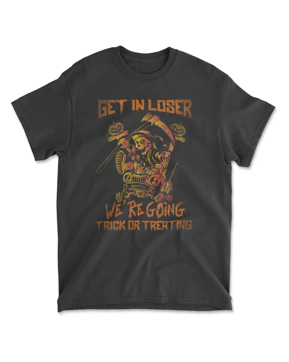 Get In Loser We're Going Trick Or Treating Men's Standard T-Shirt black s