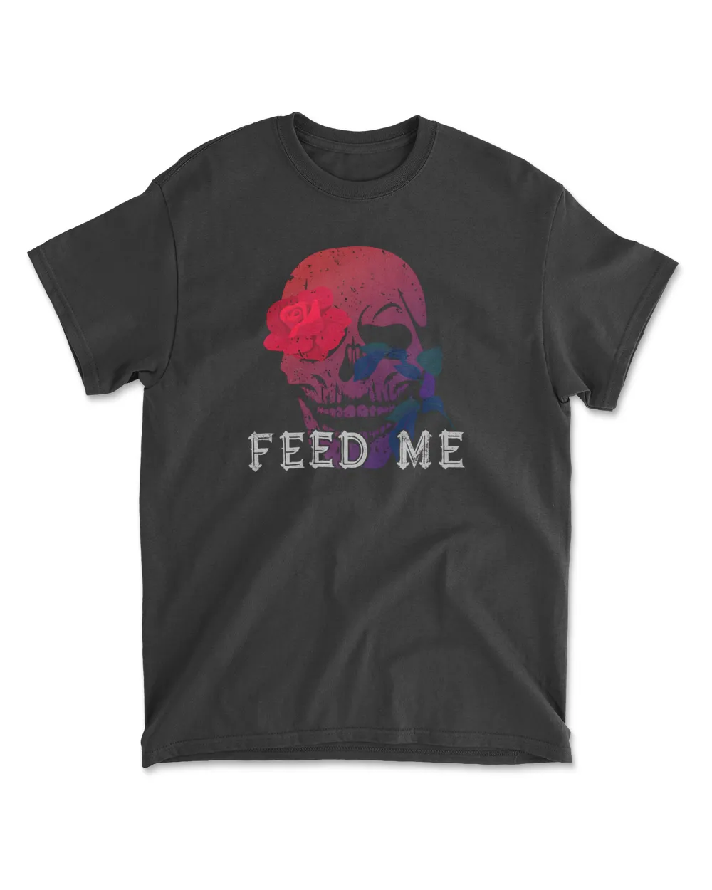 Skull Feed me and tell me Im pretty fun bones undead Men's Standard T-Shirt black s