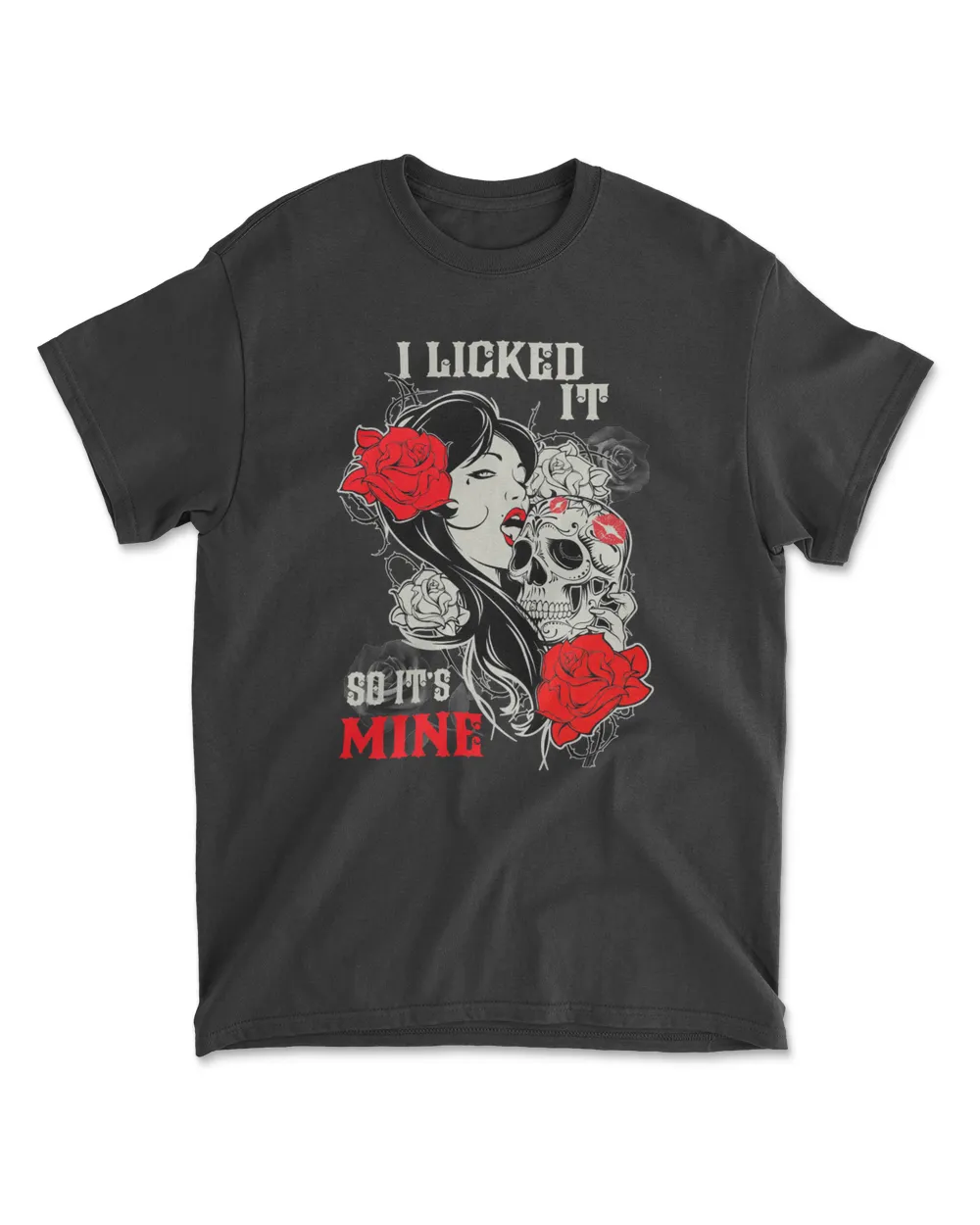 Skull I licked it so its mine bones undead Men's Standard T-Shirt black s