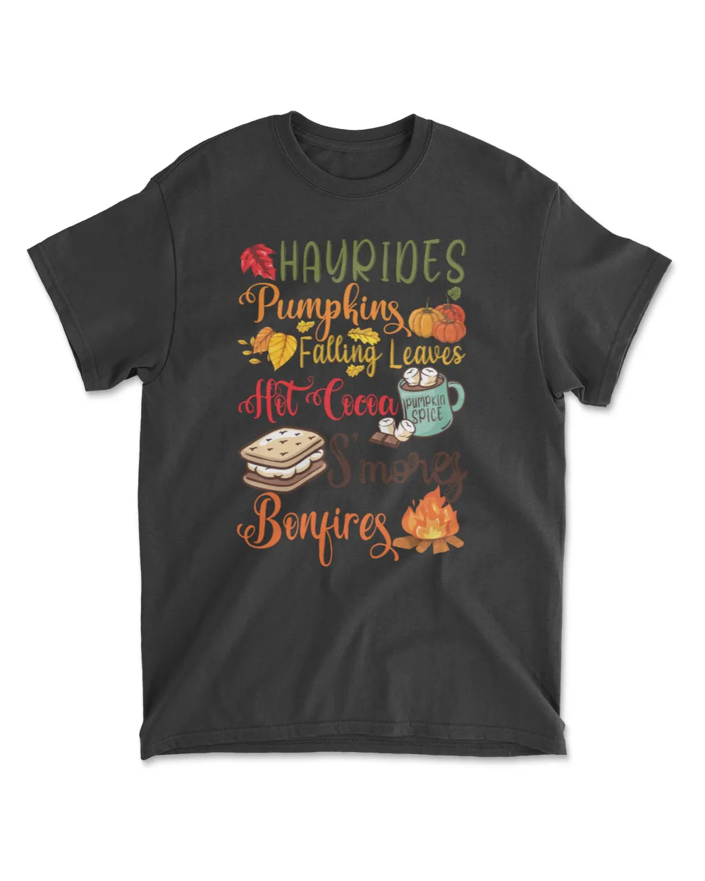 Autumn Symbols  Hayrides Pumpkins Falling Leaves Hot Cocoa S'mores Bonfires Funny
